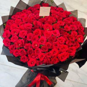 100 Premium Red Roses Bouquet Wrapped Elegantly – Gift Shop Islamabad