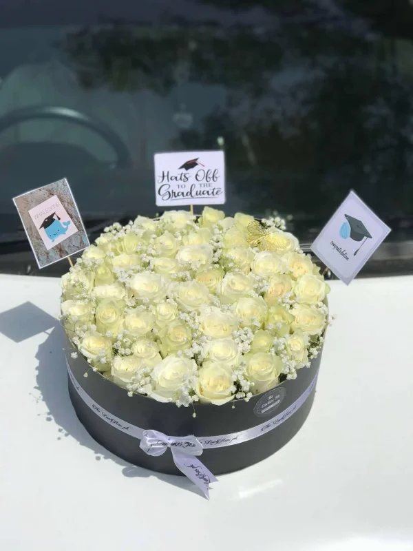 50 Imported Roses Graduation Box – Luxury Gift Box available for delivery in Islamabad