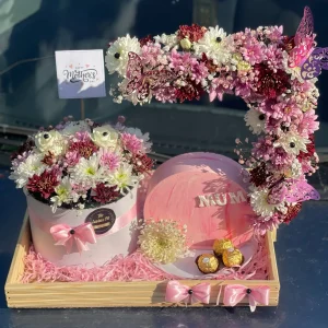 Eternal Bloom Mother’s Day Wooden Gift Basket | Flower Shop Islamabad | Gift Shop Islamabad