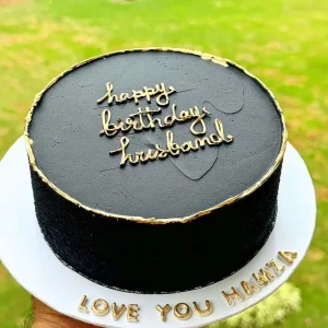 Midnight Majesty luxury black and gold cake for husband – Gift Shop Islamabad Islamabad